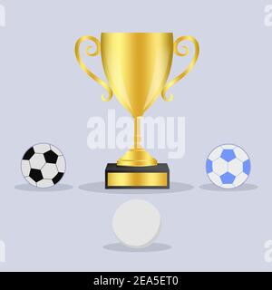 Golden trophy with balls Stock Vector