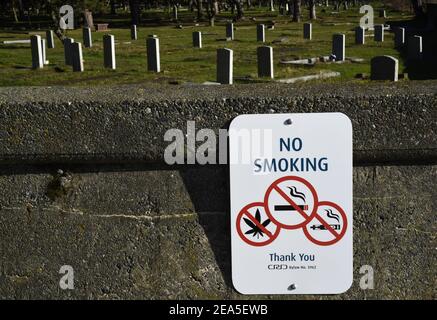 Victoria British Columbia Canada 7 Feb 2021 A No Smoking sign