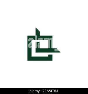 abstract letter le simple square lines geometric logo vector Stock Vector
