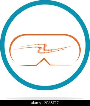 virtual reality logo illustration design template - vector Stock Vector