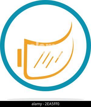 virtual reality logo illustration design template - vector Stock Vector