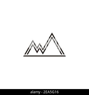 abstract letter m mountain stripes geometric line logo vector Stock Vector