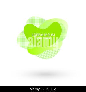 Fluid frame isolated on white background. Abstract liquid shape, colorful elements, gradient waves with geometric lines. Vector flat design for Stock Vector