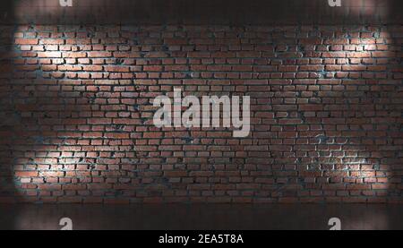 Old brick wall, horizontal panoramic background Stock Photo