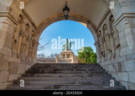 Budapest Hungary, city skyline at Fisherman's Bastion Gate Stock Photo