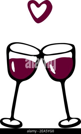 Wine Glasses Types White Red Wine Alcohol Drink Cups Vector Stock Vector by  ©Seamartini 391470518