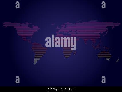 map of world with line and spectrum gradient color, vector EPS10, Element of this image furnished by Nasa Stock Vector