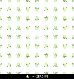 Fennel root seamless pattern for textile design. Organic food. Green spice herb. Healthy meal. Vector nature graphic background. Stock Vector