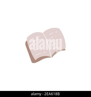 Open book doodle icon. Vector hand drawn illustration Stock Vector