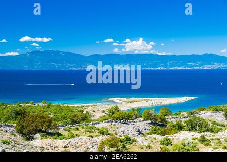 Seashore on the island of Krk, beautiful Adriatic coastline. Kvarner bay, Croatia, Europe