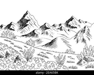 mountains and valleys clipart flowers