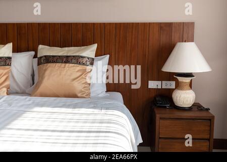 Bed room in thai traditional style Stock Photo