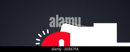 Mobile phone screen with a warning about spam, secure connection, fraud, virus. Phone alarm notice and new message. Danger error alerts, computer viru Stock Vector
