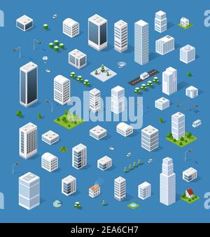 Isometric set 3D city Stock Vector Image & Art - Alamy