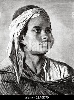 Vintage 1975 arab man shops sketch Yesudian