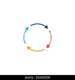 A Colourful Circular four Arrows Illustration. Stock vector ...