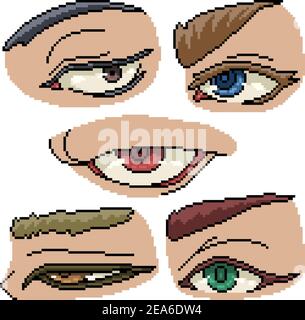 vector pixel art eye isolated cartoon Stock Vector Image & Art - Alamy