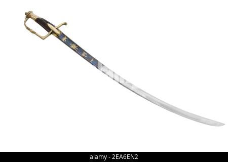Antique French general sabre from the time of the first French empire. 1804-1815. Could see oriental influence on sabre form (Egypt campaign 1798-1801 Stock Photo