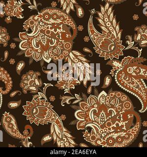 Paisley Vector Pattern. Seamless Floral Textile Background Stock Vector