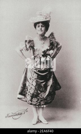 Vintage photo of Matilda Kshesinskaya. Russian Empire. 1910s Mathilda-Marie Feliksovna Kschessinskaya (1872 – 1971; also known as Princess Romanovskay Stock Photo