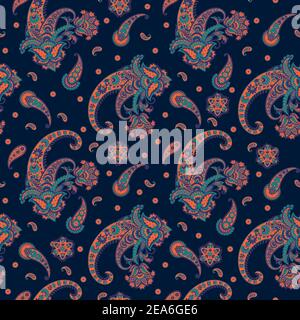 Paisley Vector Pattern. Seamless Floral Textile Background Stock Vector