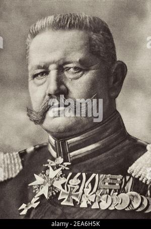 Paul von Hindenburg (1847 – 1934), was a German general and statesman who commanded the Imperial German Army during World War I and later became Presi Stock Photo