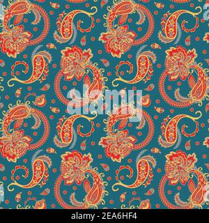 Floral Paisley Ornamental seamless vector pattern. Stock Vector