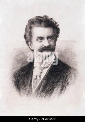 Johann Strauss II (1825 – 1899), also known as Johann Strauss Jr., the Younger, the Son, son of Johann Strauss I, was an Austrian composer of light mu Stock Photo