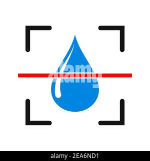 Water quality test concept. Water scan icon. Vector illustration. Water quality test logo. Stock Vector