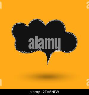 Black hand drow speech bubble. Cartoon Vector illustration. Isolated on transparent color background. Dialog cloud. Stock Vector