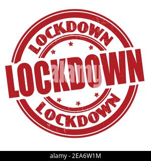 Lockdown grunge rubber stamp on white background, vector illustration Stock Vector
