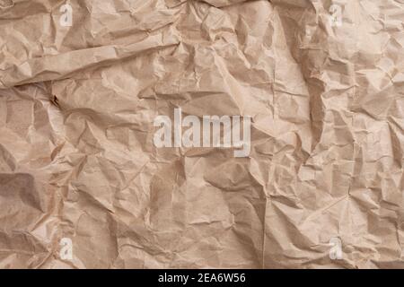 Crumpled wrinkled wrapping paper with abstract texture. Empty blank Stock Photo