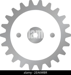 Machine gear, cogwheel vector icon illustration ( silver ) Stock Vector