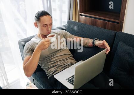 Man working from home Stock Photo