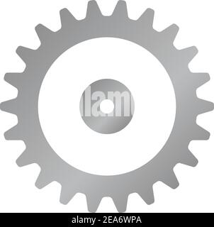 Machine gear, cogwheel vector icon illustration ( silver ) Stock Vector