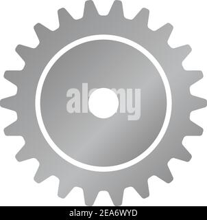 Machine gear, cogwheel vector icon illustration ( silver ) Stock Vector