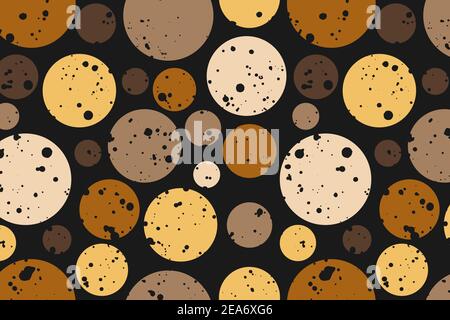 Brown and yellow circles on dark background Stock Vector