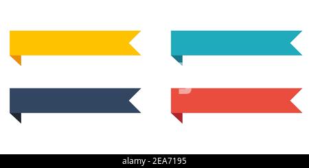 Colorful Vector Ribbon Banners. Set of Ribbons Banners with Label, Tag and Quality Badges. Stock Vector