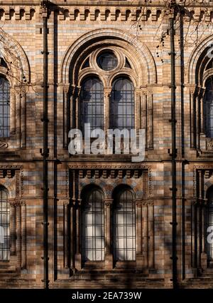 The frontage of the Natural History Museum, Cromwell Road, London; designed by Alfred Waterhouse between 1873 and 1880 Stock Photo