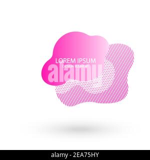 Fluid frame isolated on white background. Abstract liquid shape, colorful elements, gradient waves with geometric lines. Vector flat design for Stock Vector