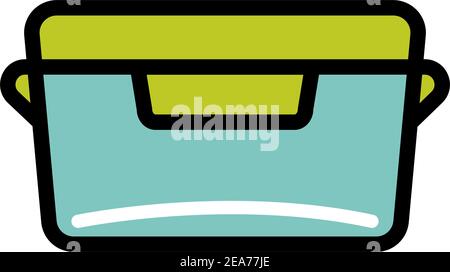 Lunchbox color simple icon. Illustration of lunchbox icon vector for web design isolated on white Stock Vector