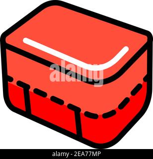 Lunchbox color simple icon. Illustration of lunchbox icon vector for web design isolated on white Stock Vector