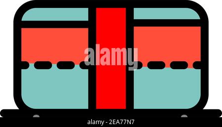 Lunchbox color simple icon. Illustration of lunchbox icon vector for web design isolated on white Stock Vector