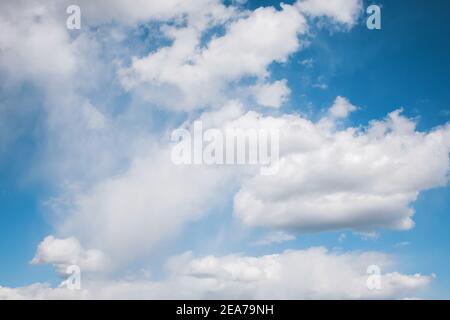 blue sky with clouds close up Stock Photo