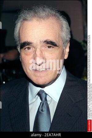 © Nicolas Khayat/ABACA. 54794-3. New York city-NY-USA, January 14, 2004. Director Martin Scorsese attends the premiere screening of Lady By the Sea : The Statue of Liberty, the original documentary about the Statue of Liberty he produced and narrated on behalf of Amex (to be aired on The History Channel on January 15th, 2004), held at the Bryant Park hotel in New York. Stock Photo