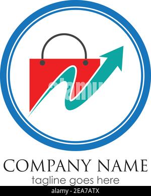 online shop logo vector icon illustration template design Stock Vector