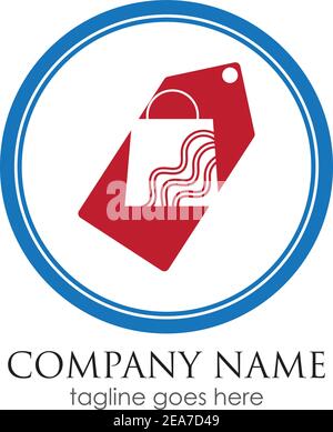 modern online shop logo vector icon illustration template design Stock Vector