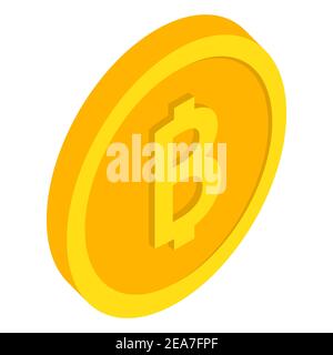 Bitcoin flat vector icon. Crypto currency coin. Cryptocurrency emblem. Web and Internet money logo. Vector Stock Vector