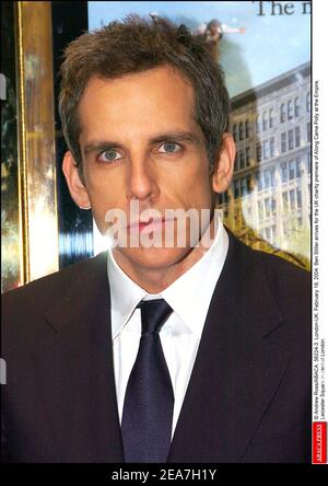 © Andrew Ross/ABACA. 56224-3. London-UK. February 18, 2004. Ben Stiller arrives for the UK charity premiere of Along Came Polly at the Empire, Leicester Square in central London. Stock Photo