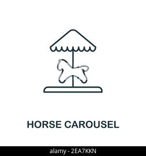 Horse Carousel icon. Simple element from amusement park collection. Creative Horse Carousel icon for web design, templates, infographics and more Stock Vector